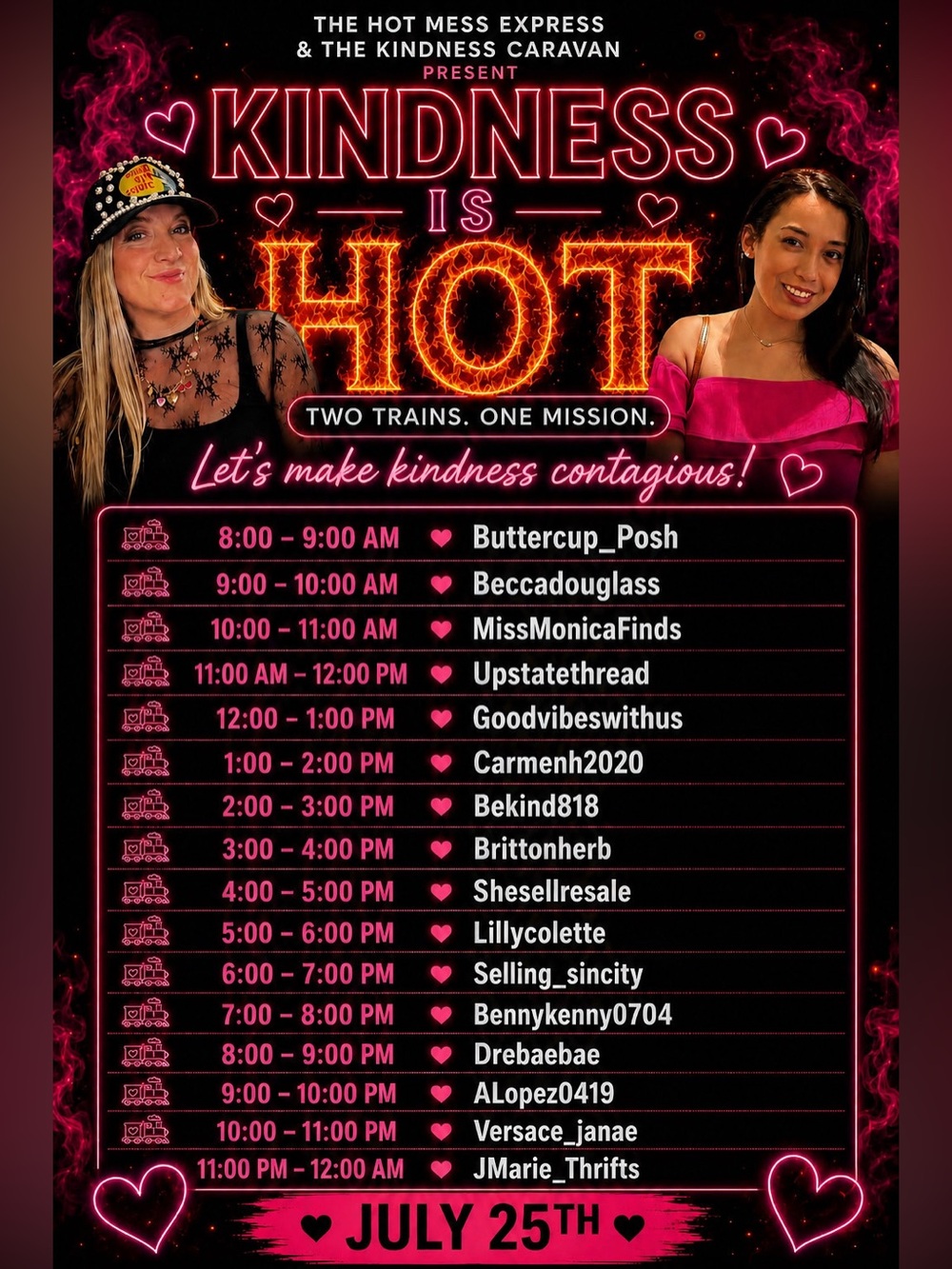 KINDNESS IS HOT IS LIVE 🔥🔥🔥📣📣📣 JULY 25 ! ❤️🩷❤️ - Picture 2 of 3